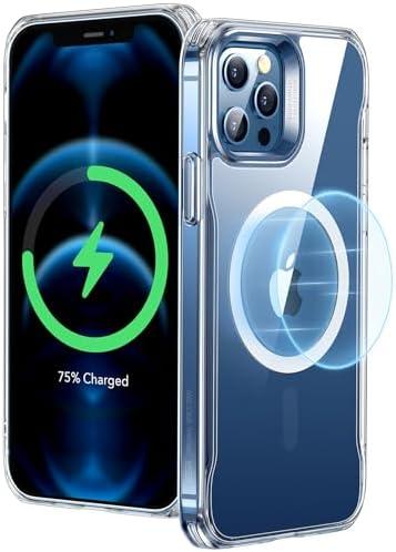 ESR for iPhone 12 Case/iPhone 12 Pro Case, Compatible with MagSafe, Scratch-Resistant Back, Grippy Protective Frame, Magnetic Phone Case for iPhone 12/12 Pro, Clear