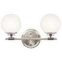 Kichler Benno 2-Light Bathroom Vanity Light, Polished Nickel