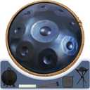 Handpan 22 inch D Minor Kurd Handpan 9 Notes Handpan Drum Instrument for Professional Performance, 440HZ Sound Handpan Drums for Adults (Blue)