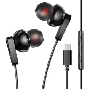 Hi-Fi Stereo USB C Headphones Wired for iPhone 17 16 15 pro max/Samsung Galaxy S25 S24 S23 Earbuds with Microphone Noise Canceling in-Ear Type C Earphones for iPadpro Gaming Recording Music