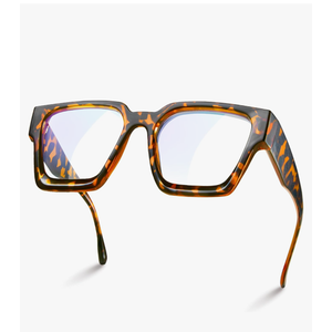 livho Oversized 99% Blue Light Glasses for Woman - Rectangle Fashion Glasses for Computer, Chic Preppy Frame - Anti Eyestrain