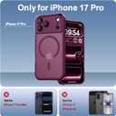 Thomo Magnetic for iPhone 17 Pro Case, [Compatible with Magsafe] [Full Camera Protection] Translucent Matte Military Grade Shockproof with Anti-Fingerprint Phone Cover 2025, Wine Red