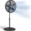 Lasko Adjustable Pedestal Fan - 18” - 1827 - Black
Oscillating Fan for Bedroom, 3 Cooling Speeds, Portable, Blue Plug Safety Technology, Manual Display and Controls