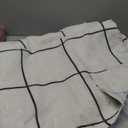 MYSKY HOME 100% Blackout Plaid Farmhouse Linen Curtains 84 Inch Long 2 Panels Set for Living Room Double Layer Windowpane Drapes Thermal Insulated Privacy Protection Rod Pocket Back Tab, 52" W, Black