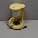 Holstein Housewares 5 Cup Drip Coffee Maker  Compact and User-Friendly with Auto Pause & Serve, Reusable Filter, Measuring Spoon & Glass Carafe, Office & Dorm Use, Yellow