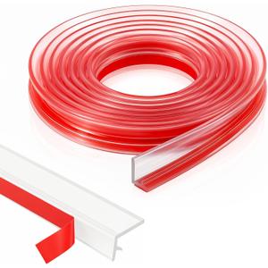 96 Inch L-Shape Shower Door Seal for 3/8 and 1/2 Glass
Clear PVC Side Seal for 3/8 and 1/2 Inch Frameless Glass, 96 Inch Trim-to-fit Strip with Adhesive Tape for Tile Installation