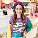 Mardi Gras Headband Accessories for Women Beaded NOLA Fleur De Lis Crown Mask Headband Jeweled Crystal Knotted Hairband Fat Tuesday Carnival Parade Mardi Gras Hair Accessories Outfits (Fleur De Lis 3)