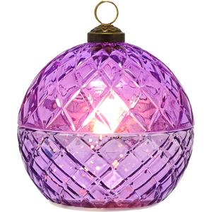 Glass Flameless LED Candles Battery Operated Flickering Jar Lights for Halloween Christmas Home Decor Perfect as Birthday Gift for Her Wife Girlfriend Anniversary Present and Party Decoration (Purple)