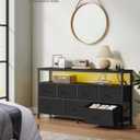 SONGMICS BELLAH Collection - Dresser for Bedroom with App-Controlled LED Lights and Charging Station, Chest of Drawers, TV Stand, 7 Drawers, Shelf, Modern, Ink Black ULGS733BH02S