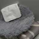 BurgeonNest 20-Inch Round Cat Bed Cave, Enclosed Hooded Pet House for Indoor Kittens, Anti-Collapse EVA Shell with Cord Access for Heating Pad, Washable Soft Plush, Grey