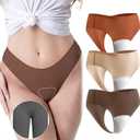 Laser Cut Seamless Workout Underwear Cotton No Show Panties Comfy No Panty Line Thongs Moisture Wicking for Women Gym XL