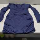 GOBLES Women's Sexy Long Sleeve V Neck Ruched Bodycon Mini Party Cocktail Dress X