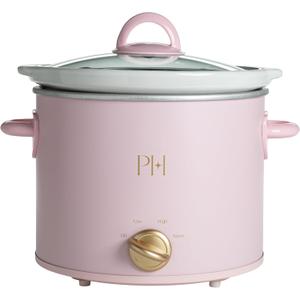 Paris Hilton 3.5-Quart Manual Slow Cooker, Features Three Settings (Low, High, Warm), Naturally Nonstick and Dishwasher Safe Stoneware Insert, Family Sized Capacity, Pink