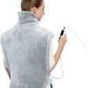 CAROMIO Heating Pad for Neck and Shoulders Back Pain Relief, Weighted Electric Heating Pads with Auto Shut Off, Full Body Large Back Heat Pad, Fast Heating and 4 Heat Settings (Grey, 33"x22")