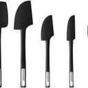 Pack Of 2 Premium Silicone Spatula Set, JXWING Flexible Heat Resistant Non-slip Handle Baking Cooking Rubber Spatulas, Black