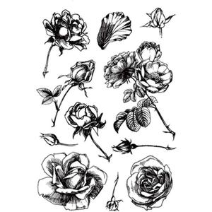 2 x Roses Flower Leaves Stamp Rubber Clear Stamp/Seal Scrapbook/Photo Album Decorative Card Making Clear Stamps