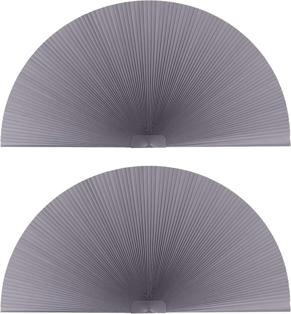 SEEYE Arch Window Blackout Shades, Pleated Fabric Blinds (Radius: 24'') Half Circle Cellular Cordless Semicircular Blinds with No Tools, Half-Round Shade Easy to Cut and Install, 2-Pack