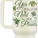 COCOGIFTS Gardening Gifts for Women - Plant Gifts for Plant Lovers, Lady - Garden Gift for Gardeners Woman - 40oz Travel Cup Insulated Tumbler with Lid and Straw