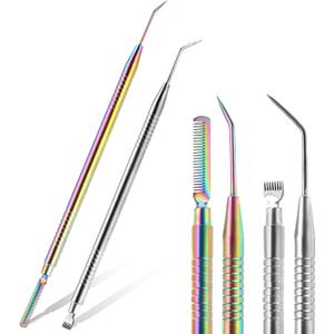 2 in 1 Lash Lift and Tint Kit, 2 Pcs Professional Lash Lift Rods Stainless Steel Lash Comb Metal Eyelash Comb Separator Lash Applicator Tool for Eyebrow Perming Tinting Curling Lash Extension Supplies