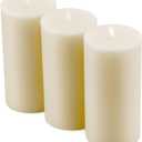 3 Pack 2 inch Wide Beeswax Pillar Candle 4 inch Tall, Smokeless and Long Lasting Natural Pure Bees Wax Candle, Unscented, Off White