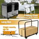 Folding Table Cart, Table Dolly with Swivel Caster Transport 6-8PCS Rectangular,Round Folding Tables 24In Width Panel Cart Have 3 Pole for Separating Area&Detachable Design Easy to Through Doorway, 24 inches x 40 inches x 39 inches