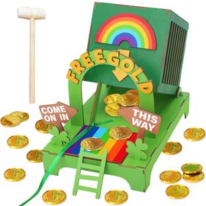OFIHIDO Leprechaun Trap Kit for Kids,Wood DIY Craft Catch a Leprechaun Trap Kit for Kids Classroom Activity,St. Partrick Day Decorations Party Supplies (Green)