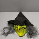 Spooktacular Creations Halloween Scary Witch Mask, Creepy Latex Monster Face Mask with Black Hat Hair for Adult Halloween Horror Cosplay Costume Accessories, Realistic Party Dress Up