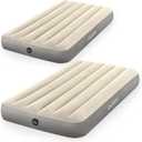 Intex 64101E Dura-Beam Standard Series Single Height Inflatable Airbed, w/2 in 1 Extra Wide Valves, Supports Up to 300 pounds, Twin (2 Pack)