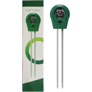 3-in-1 Soil pH Meter - Moisture, Light, and pH Tester for Garden, Lawn, Farm, Indoor & Outdoor Plant Care, Green