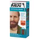 Just For Men Mustache & Beard, multiple uses Beard Dye for Men with Brush, With Keratin Biotin Aloe and Coconut Oil for Healthy Facial Hair - Light Red Brown, M-27, Pack of 1