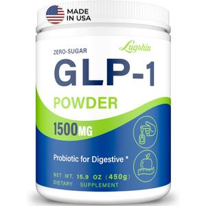 GLP-1 Supplement, GLP1 Supplements Women Naturally Gut GLP 1 Powder 1500MG Boosting Prebiotic Mix with Akkermansia Muciniphila Probiotic & High Fiber for Digestion, Energy, Overall Health, No Fillers