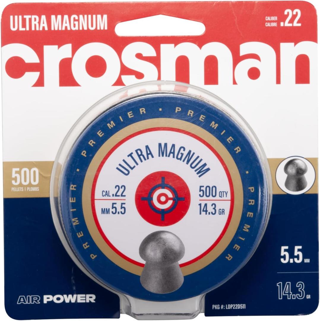 CrosmanCrosman Domed Premier Pellets, 0.22-Calibre, 500 Count (Grey)