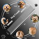 Professional 4 in 1 Dog & Cat Grooming Scissors Kit with Safety Round Tips,Sharp & Durable,Dog Shears for Grooming - Includes Straight, Curved, Thinning Scissors and Comb - Premium Pet Supplies