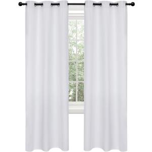 Deconovo Blackout Grommet Curtains  Thermal Insulated, Noise-Reducing, Sustainable & Easy-Care Drapes for Bedroom, Living Room & Office  Oeko-TEX Certified, Star White, 42W x 84L Inch (Set of 2)