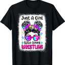 Just A Girl Who Loves Wrestling - Wrestler Girl & Women T-Shirt, Large Girls