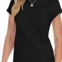 YOGINGO Short Sleeve Shirts for Women Crew Neck Tee - Fashion Summer Spring Cap Sleeve Tops for Women Lar