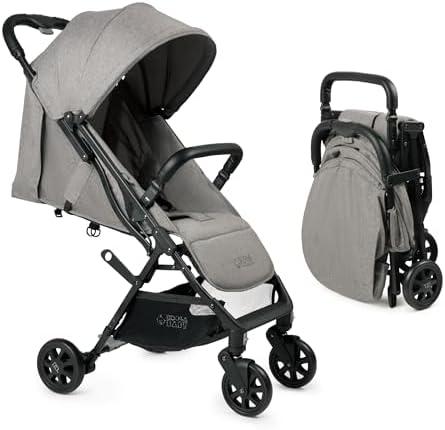 Lightweight Travel Stroller for Baby & Toddlers - Easy Fold & Compact Stroller with Canopy, Storage Basket, Multi-Position Recline & Convenient One-Hand Fold (Grey)