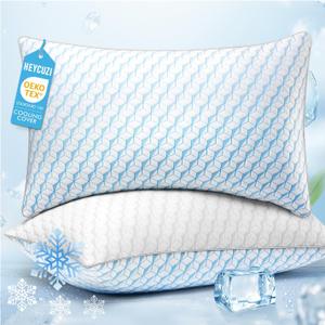 2 x Bed Pillows Queen Size for Sleeping - Breathable Cooling Down Alternative Soft Pillows Set of 2 for Side, Back, and Stomach Sleepers - Hotel Quality Fluffy Microfiber Fill Skin-Friendly