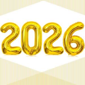 2026 Balloons 32 INCH Gold,Giant GOLD 32 Inch 2026 Balloons for 2026 New Year Eve Party Supplies,Gold 2026 Happy New Year Decorations, Christmas, Graduations