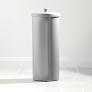 iDesign Freestanding Bathroom Toilet Paper Storage Holder with Lid for 3 Extra Rolls, Silver