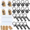 Yinkin 60 Pcs Christmas Thank You Keychain Gifts with Thank You Tag Bags Gift for Christmas Party Favors Employee Coworker (Black)