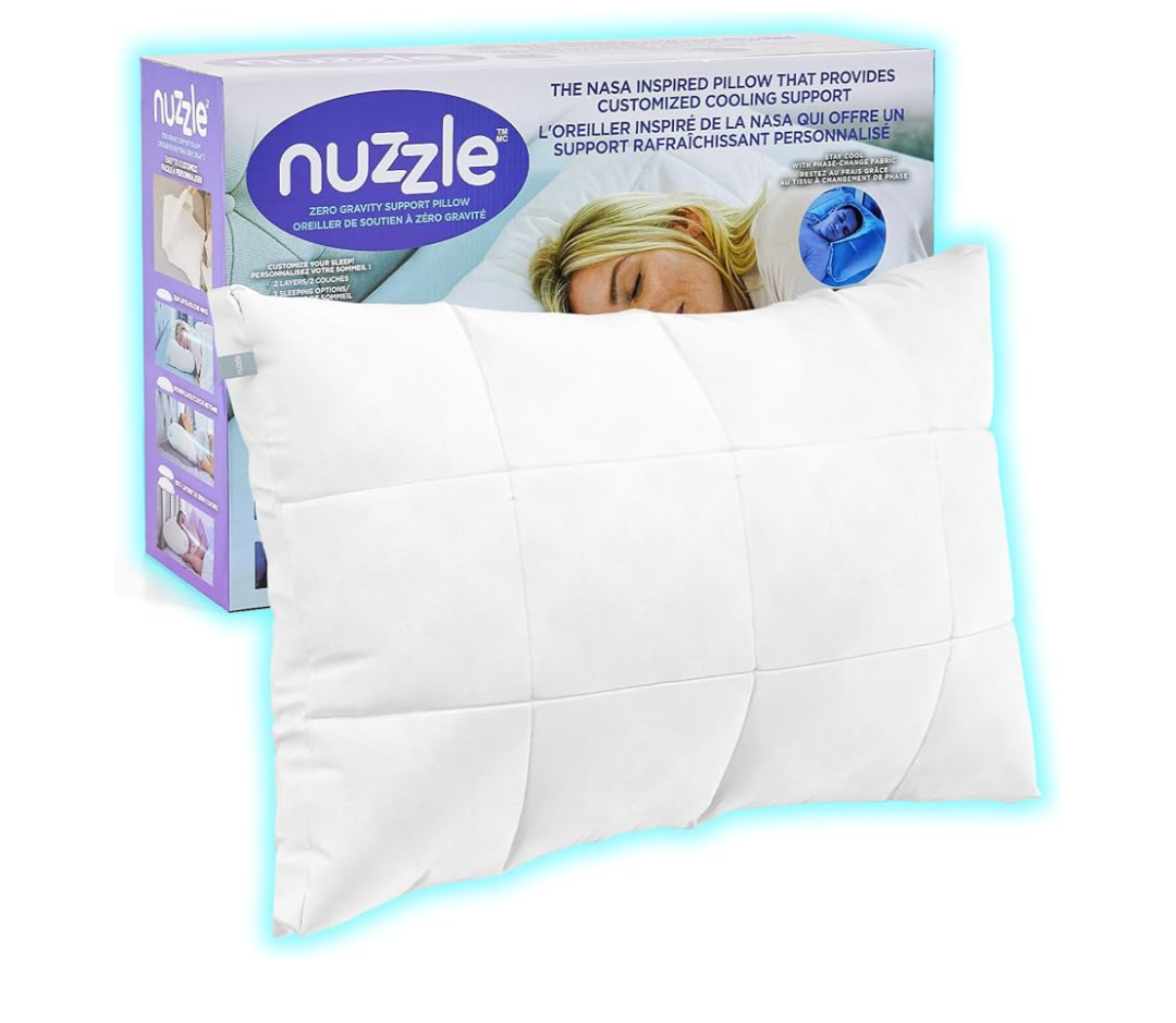 Nuzzle Cooling Adjustable Pillow for Side Sleepers, Luxury Standard Size Bed Pillow Hotel Collection - Best Adjust Height Soft Firm Pillow for Back, Stomach or Side Sleepers - Home Gifts