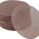 50 Pcs 6 Inch Abranet Sanding Mesh Anti-Clog Hook Loop Dust Free Net Sandpaper 240 Grit Brown Aluminum Oxide