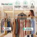 HevraCom White Plastic Hangers 50 Pack - Strong & Durable Non Slip Clothes Hangers for Closet, Space Saving Coat and Pant Hanger with Shoulder Grooves, Clipless Design