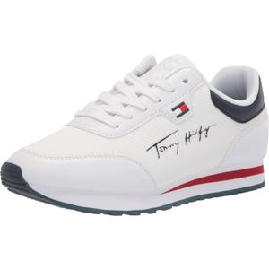Tommy Hilfiger Women's Laces Sneaker (5.5, White/White/Navy)