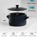 LE TAUCI 3 Quart Ceramic Dutch Oven - Lightweight, Non-Toxic, No Seasoning Needed- Oven, Microwave & Dishwasher Safe, Dutch Oven Pot with Lid for Sourdough, Soup & Stew, Midnight Blue