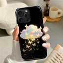 Case for iPhone 15 Pro, Shockproof Hybrid Protective Phone Case, Dual-Layer Drop Protection Anti-Scratch, Butterfly Cloud