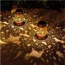 2 Pack Dog Outdoor Solar Hanging Lanterns Waterproof LED Solar Lights Metal Decorative Lanterns for Garden, Patio, Courtyard, Backyard, Yard Decor Unique Dog Gifts for Women Gardening