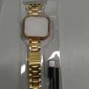 MioHHR Solid Stainless Steel Band Compatible with Apple Watch 42mm (Series 11 10), Metal Strap with Soft TPU Case for iWatch Series 11/10 42mm Women and Men, Gold