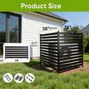 2 Panels No Dig Metal Privacy Fence Screen, 42" H x 38" W Outdoor Air Conditioner Fence, Rustproof AC Cover Trash Can Screen, Pool Equipment Enclosure for Patio Backyard, Black